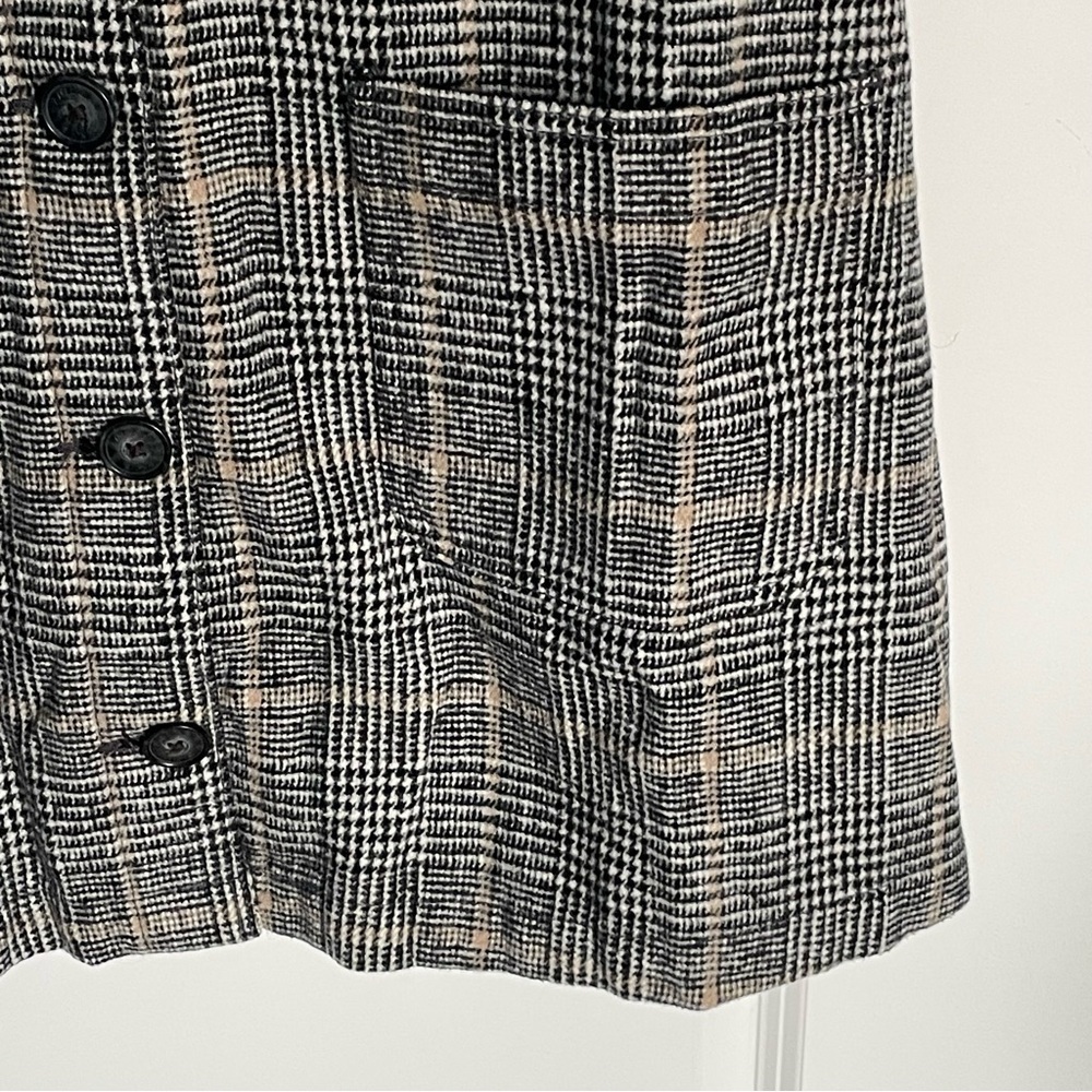 New! American Eagle Black/Tan Plaid Button Front Vest Mini Dress NWT - 35589 - Picture 5 of 14